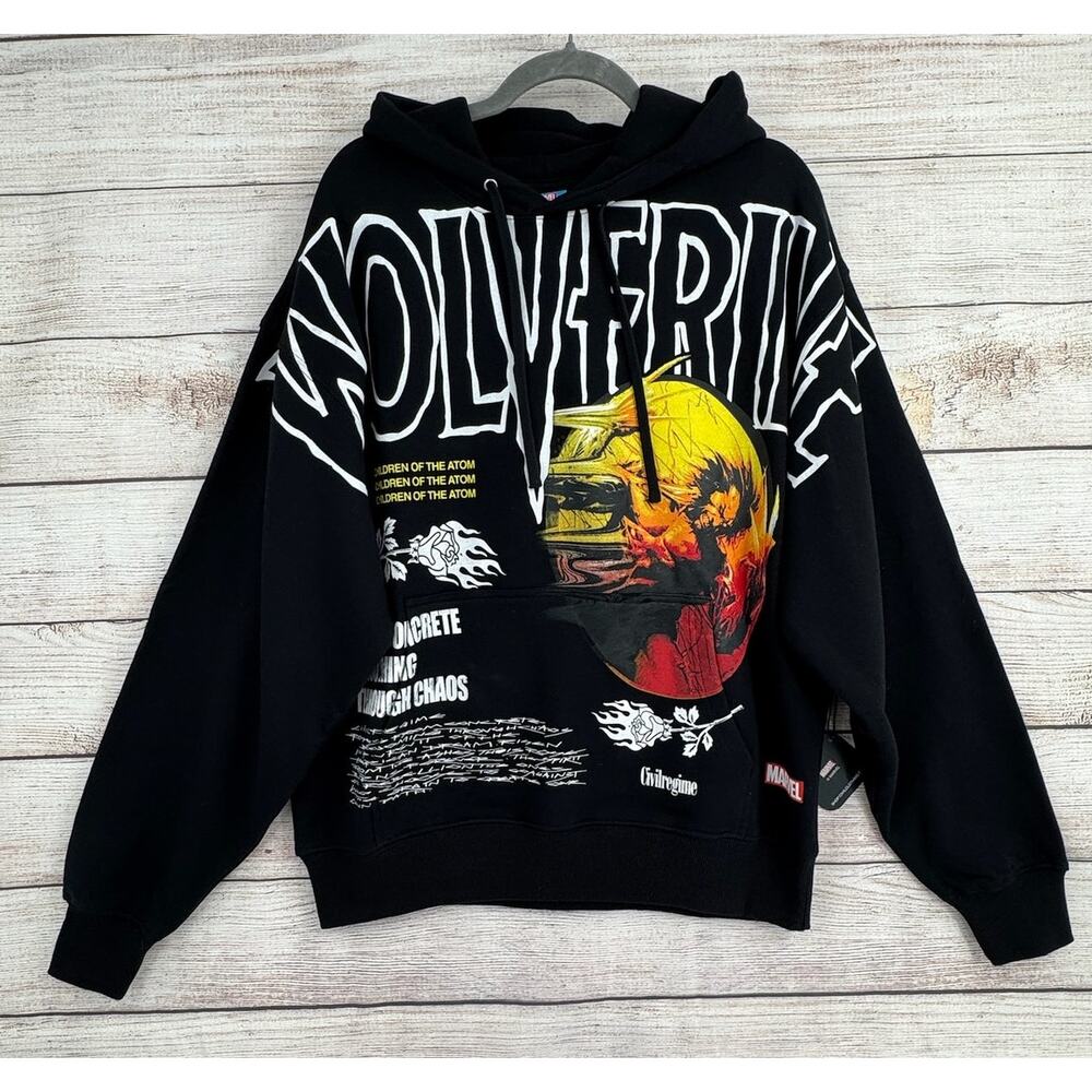 Civil Regime x Marvel Wolverine Roses from Concrete Hoodie Mens Large‎ Black NEW